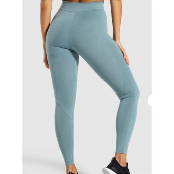 Gymshark Leggings Womens Small Blue Green Stormy Turquoise Lustre - Picture 3 of 10